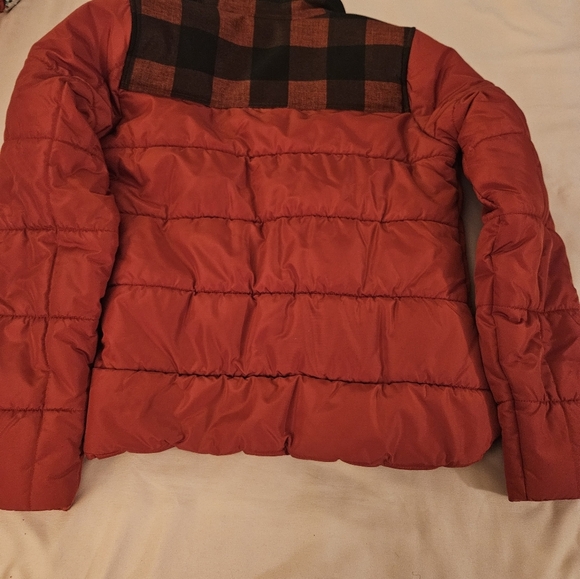 Eddie Bower Red Quilted Plaid Men Jacket Small - Picture 6 of 6